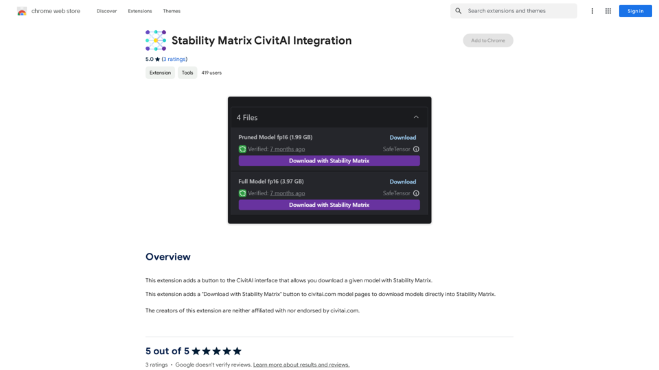 Stability Matrix CivitAI Integration 

This document outlines the integration of Stability Matrix into Civitai. 

What is Stability Matrix?

Stability Matrix is a powerful tool for evaluating and comparing different AI models. It provides a comprehensive set of metrics to assess model performance across various tasks, including text generation, image generation, and code generation.

Benefits of Integrating Stability Matrix into Civitai:

* Enhanced Model Discovery: Users can easily identify high-performing models based on their desired tasks and preferences.
* Improved Model Selection: The detailed metrics provided by Stability Matrix allow for informed decision-making when choosing a model for a specific project.
* Community-Driven Evaluation: By leveraging the collective wisdom of the Civitai community, Stability Matrix fosters a transparent and collaborative approach to model evaluation.
* Accelerated Model Development: Developers can use Stability Matrix to track the progress of their models and identify areas for improvement.

Implementation Details:

* Stability Matrix scores will be displayed alongside model descriptions on Civitai.
* Users will be able to filter models based on their Stability Matrix scores.
* The integration will initially focus on text generation and image generation models.

Future Enhancements:

* Expand support for additional model types, such as code generation models.
* Implement interactive visualizations of Stability Matrix data.
* Allow users to contribute their own model evaluations to the platform.


