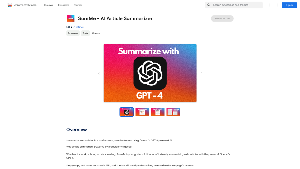 SumMe - AI Article Summarizer 
