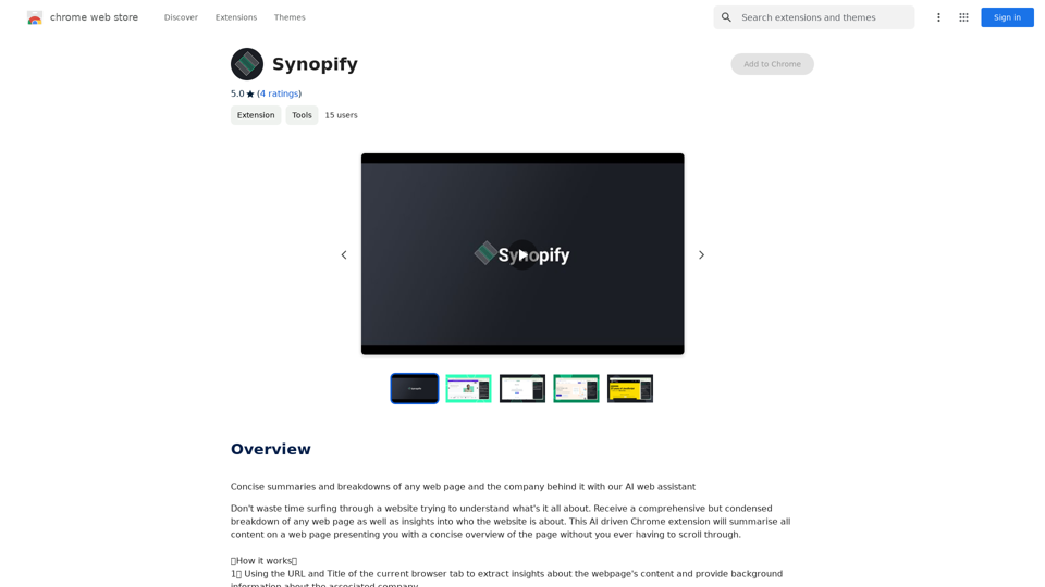 Synopify 

What is Synopify?

Synopify is a powerful AI tool that can summarize any text, no matter how long or complex. 

How does it work?

Synopify uses advanced natural language processing (NLP) techniques to understand the meaning of your text and generate concise, accurate summaries. 

What can you do with Synopify?

* Save time: Quickly get the gist of lengthy articles, documents, or books.
* Improve comprehension:  Easily understand complex topics by getting a clear overview.
* Boost productivity:  Focus on the most important information and make better decisions.
* Share key insights:  Communicate the essence of a text to others in a concise way.

Try Synopify today and experience the power of AI-powered summarization! 


Synopify 的簡介

什麼是 Synopify？

Synopify 是一個強大的 AI 工具，可以總結任何文本，無論其長度或複雜程度如何。

它是如何運作的？

Synopify 使用先進的自然語言處理 (NLP) 技術來理解您的文本含義，並生成簡潔、準確的總結。

您可以使用 Synopify 做什麼？

* 節省時間： 快速了解冗長的文章、文件或書籍。
* 提高理解力： 通過獲得清晰的概述，輕鬆理解複雜的主题。
* 提高生產力： 專注於最重要的信息，做出更明智的決定。
* 分享關鍵見解： 以簡潔的方式將文本的精華傳達給他人。

今天就嘗試 Synopify，體驗 AI 驅動的總結功能！ 
