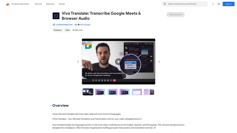 Viva Translate: Transcribe Google Meets & Browser Audio