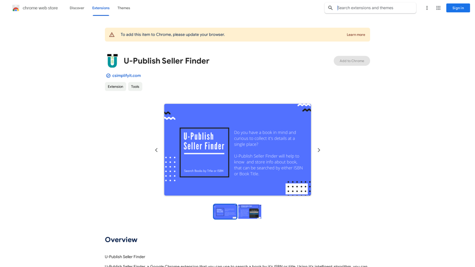 U-Publish Seller Finder 
