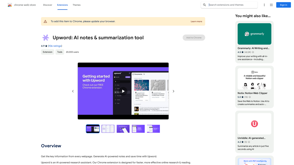 Upword: AI Notes & Summarization Tool