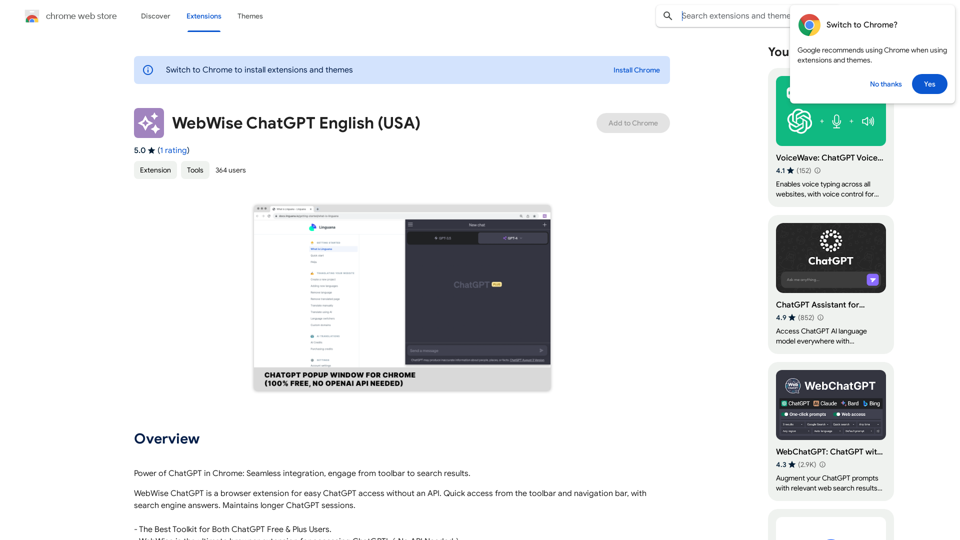 WebWise ChatGPT English (USA) 
