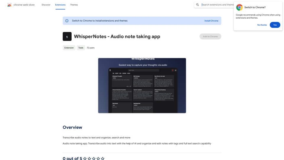 WhisperNotes - Application de prise de notes audio 
