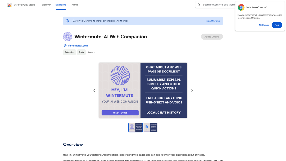 Wintermute: AI Web Companion 
