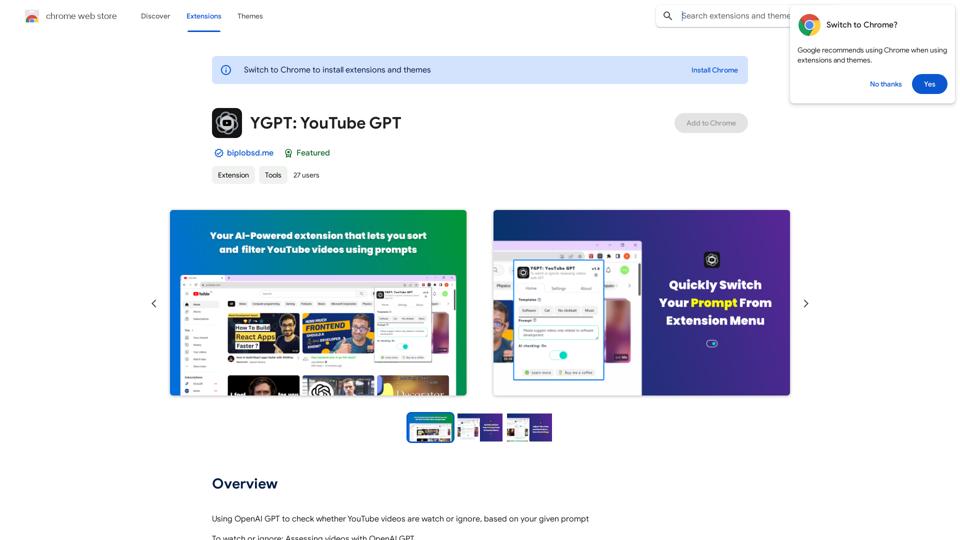 YGPT : YouTube GPT 
