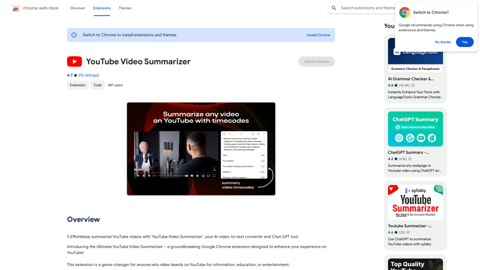 YouTube Video Summarizer 
