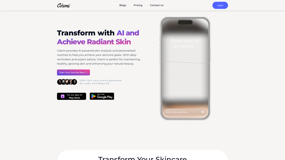 Cosmi | The Best AI Skincare Advisor You will Ever Need 
