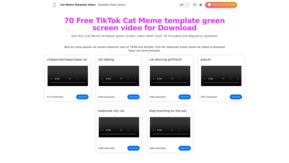 Top 70 Modèles de Vidéos de Mèmes de Chats TikTok à Télécharger 
