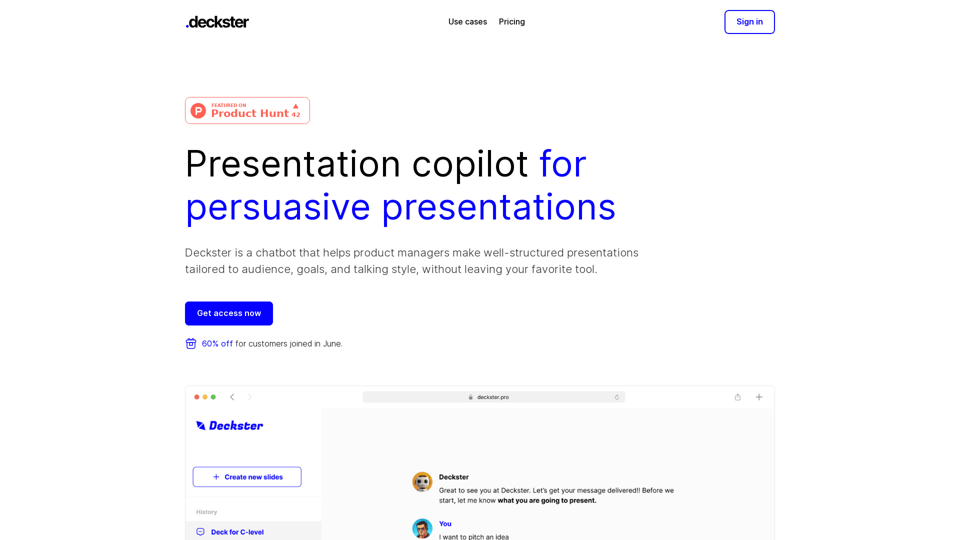 Deckster | Presentation Copilot for Persuasive Presentations 
