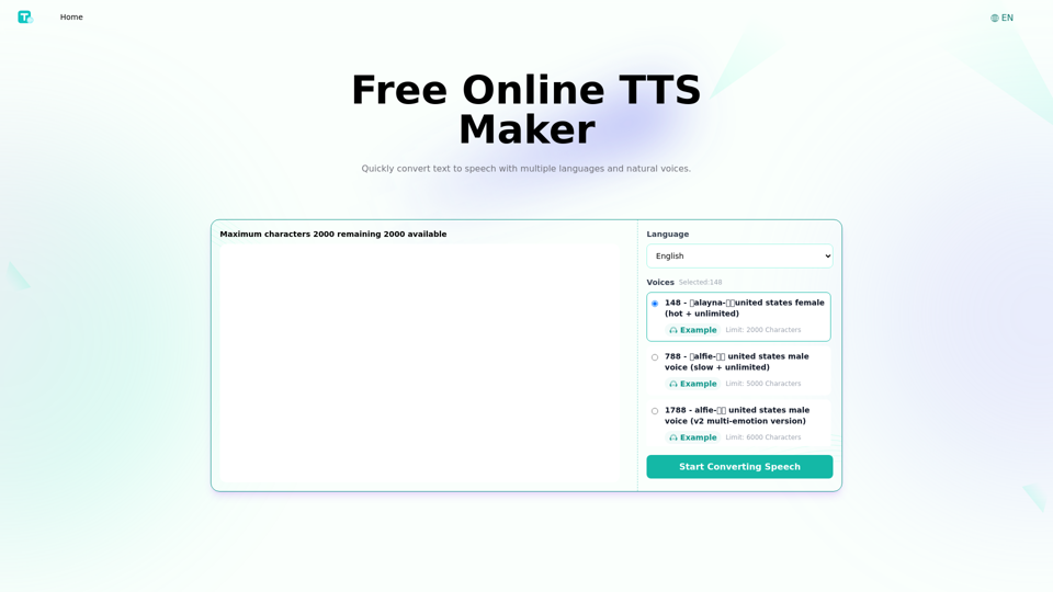 TTSynth.com：無料オンラインTTSメーカー 
