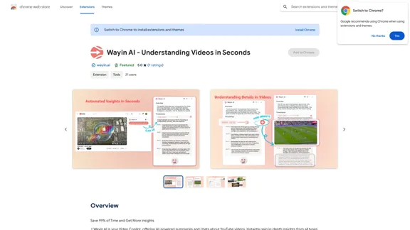 Wayin AI - Videos in Sekunden verstehen - Chrome Web Store