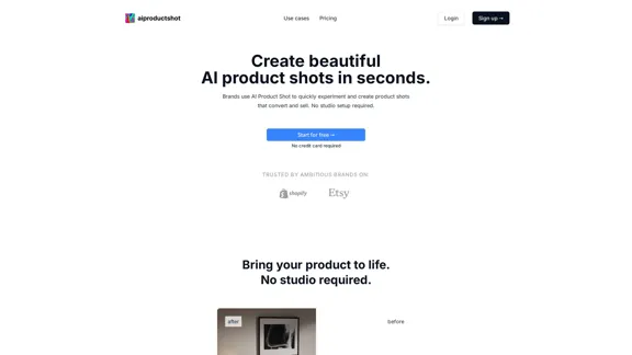 AI Product Shot - Crie Belas Imagens de Produtos com IA