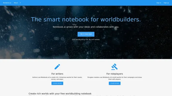 The intelligent notebook for world creators - Notebook.ai