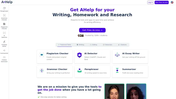 AHelp: Centro definitivo de herramientas educativas y de escritura con IA