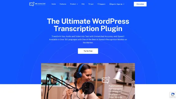 WordPress Transcribe AI - The Ultimate Audio Transcription Plugin