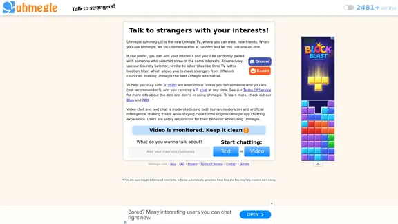 Uhmegle: Omegle Alternative for Video and Text Chat