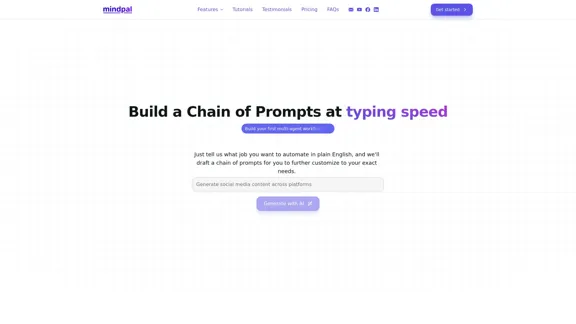 100% GRATIS Creador de Cadenas de Prompts | MindPal