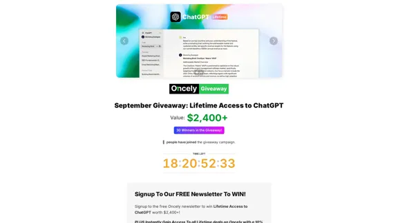 Lifetime Access to ChatGPT Giveaway