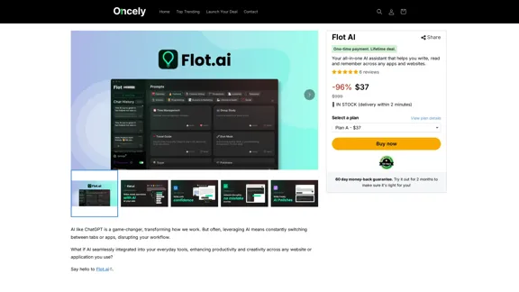 Flot AI: Write, Read, Memorize with AI at your side.
 – Oncely