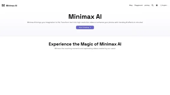 Minimax AI | Plateforme avancée de génération vidéo et d'amélioration photo alimentée par l'IA