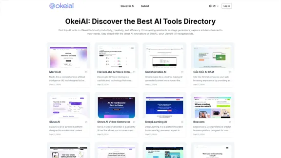 OkeiAI - Le meilleur répertoire d'outils d'IA pour booster la productivité