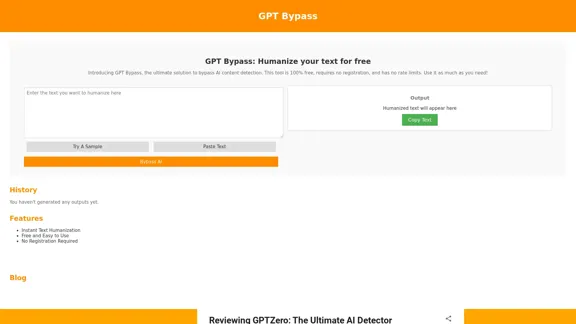 GPT Bypass: テキストを人間らしくし、AI 検出を回避する完全無料ツール