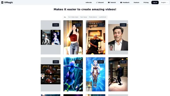 VMagic AI : Convertir des vidéos en animations et échange de visages par IA