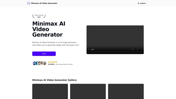 Gerador de vídeo Minimax AI | Gerador de vídeo Minimax AI | Hailuo AI abab-vídeo-1