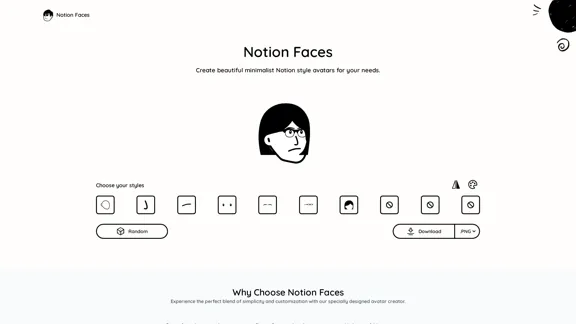 Notion Faces | 創造美麗的極簡風格 Notion 頭像