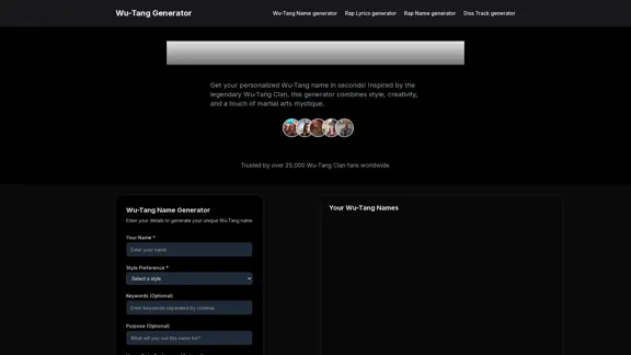 Wu Tang Name Generator