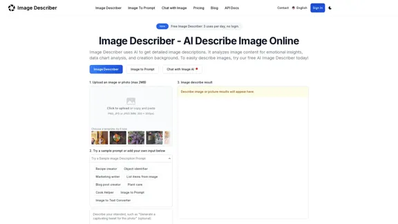 Image Describer - Free AI to Describe Images Online (No Login Required)