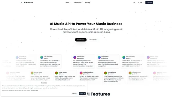 AI Music API, providing developers with a unified access point. | AI Music API, Free and Affordable AI Music like Suno, Udio