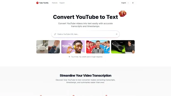 YouTube 视频转文本转换器 - Tube Textify