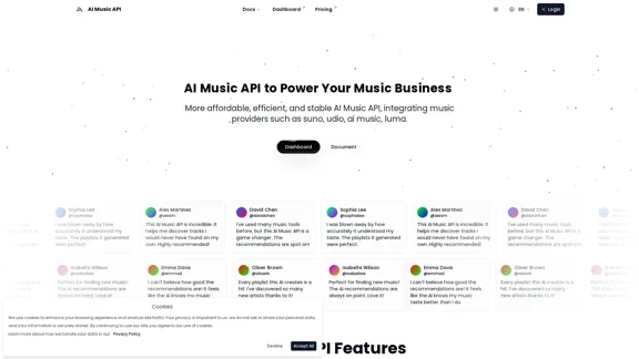 AI Music API, providing developers with a unified access point. | AI Music API, Free and Affordable AI Music like Suno, Udio