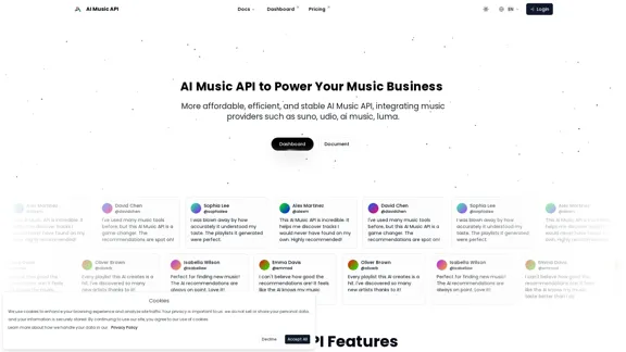 AI Music API, providing developers with a single access point. | AI Music API, Affordable AI Music similar to Suno, Udio.