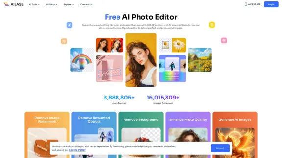 Editor de fotos AI gratuito: Automatiza la edición de fotos en línea - AI Ease