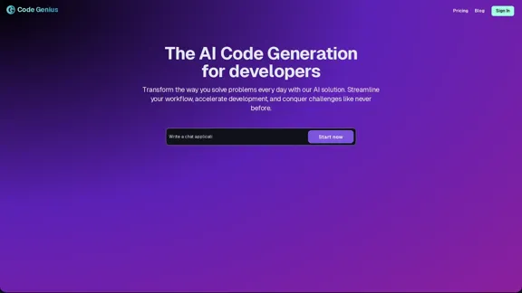 Code Genius | Generador de código AI para React, Vue JS, Tailwind CSS