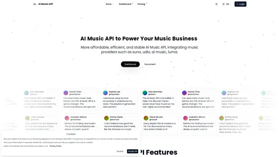 AI Music API - Access Audio API, Music AI Models, and More