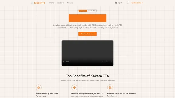 Kokoro TTS: Advanced AI Text-to-Speech Model with 82 million parameters