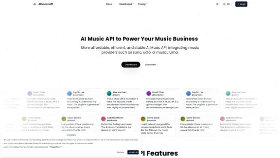 AI Music API, providing developers with a single access point. | AI Music API, Affordable AI Music similar to Suno, Udio.