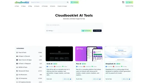 Cloudbooklet AI Tools, AI News & More