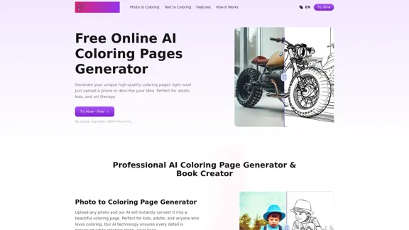 GenColor AI: Kostenloser Online-Generator für Ausmalbilder mit KI