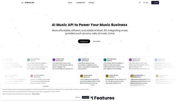 AI Music API - Access Audio API, Music AI Models, and More