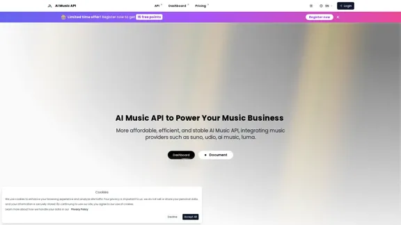 AI Music API - Access audio API, Music AI Models, and More