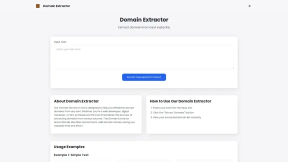 Extractor de Dominios - Herramienta en Línea Gratuita para Extraer Dominios