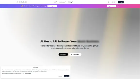 AI Music API - Access audio API, Music AI Models, and More