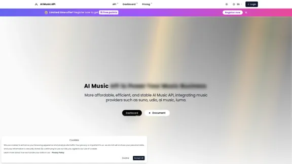 AI Music API - Access audio API, Music AI Models, and More