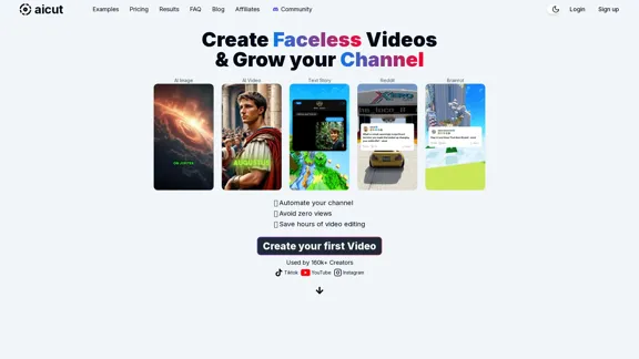 Create short AI videos that expand your faceless channel.