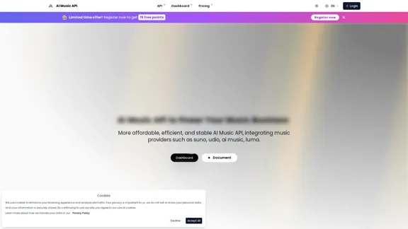 AI Music API - Access audio API, Music AI Models, and More